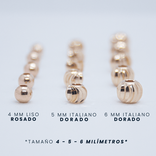 Balines 4 mm Rosado 5 mm Italiano 6 mm Italiano | Ideal para Manillas Tejidas ✨
